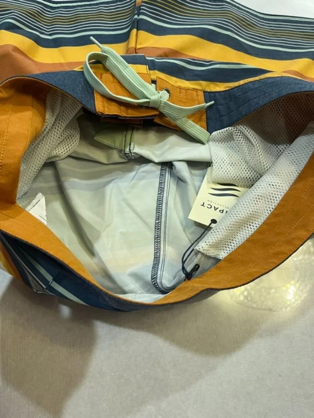 Impact Collection Board Shorts Striped Swim Trunks 34 Blue